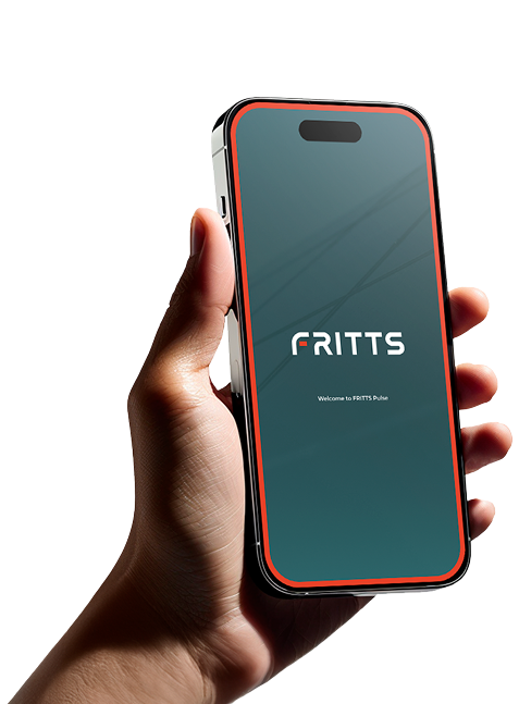 Hand holding FRITTS app